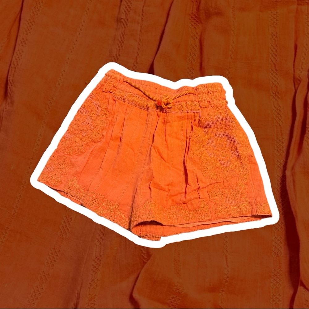 Free People Day Blooms Flame Orange Women's Shorts XS